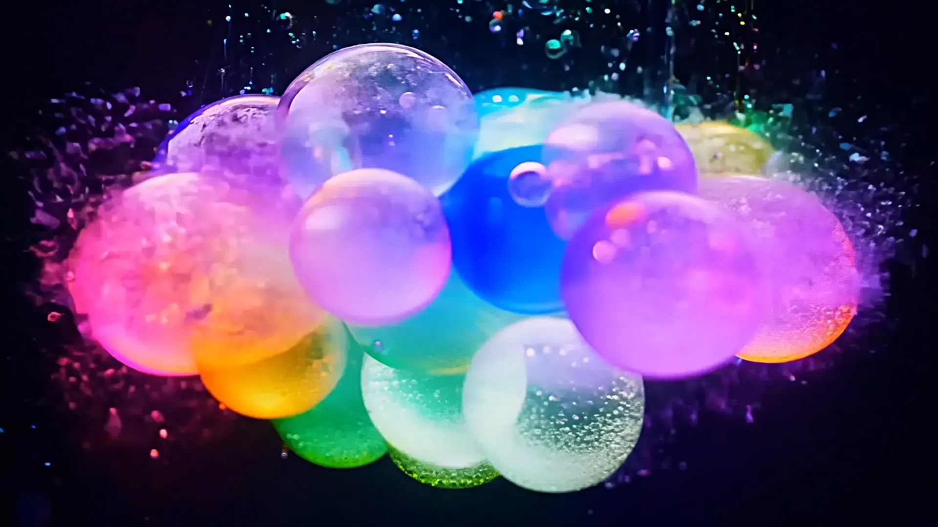 Vibrant Liquid Bubble Overlay for Beauty Product Ads